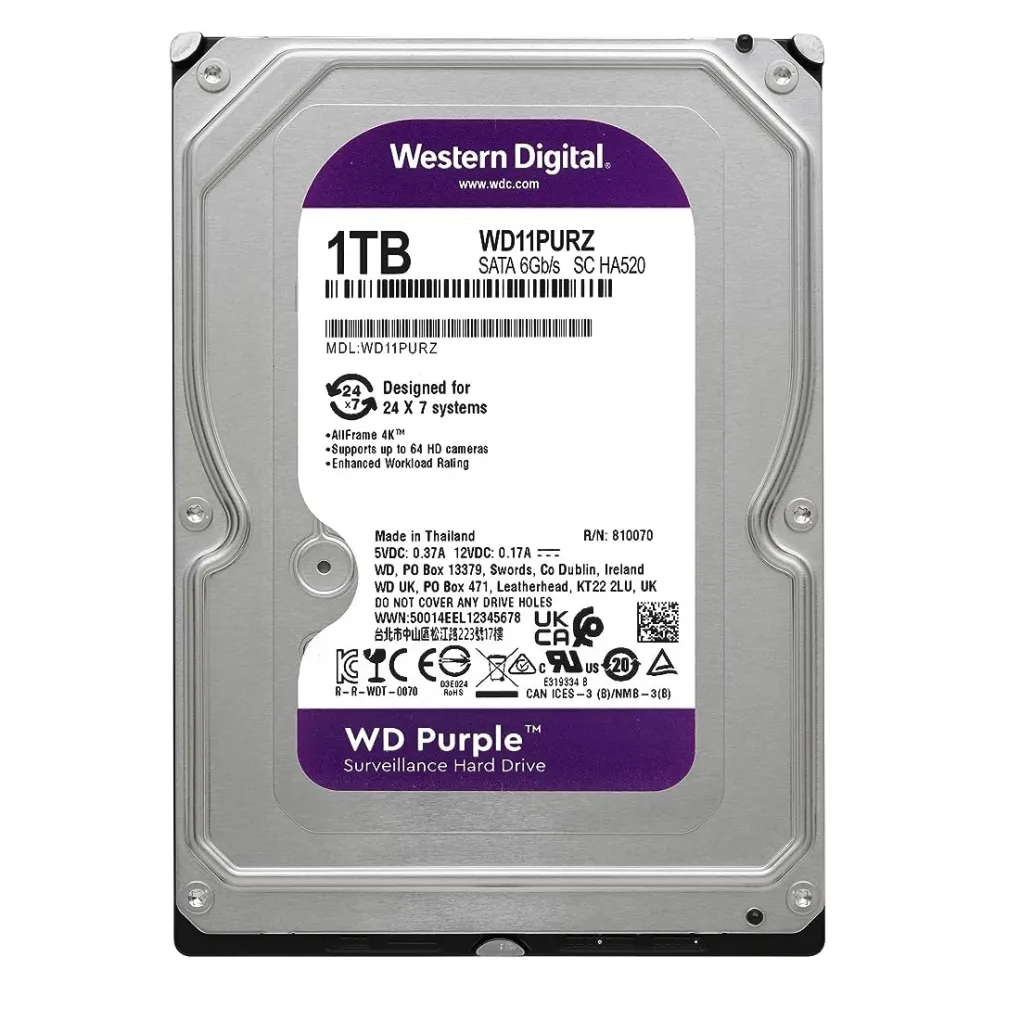 Жорсткий диск 3.5" 1TB 64MB Western Digital Purple (WD11PURZ)- Фото 3